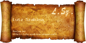 Lutz Szabina névjegykártya